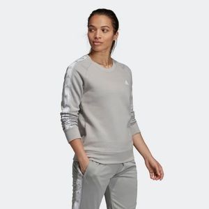 Gray Adidas Tiro Tape Crewneck Logo
Sleeve Sweatshirt